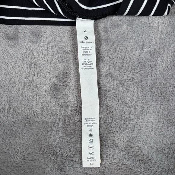 Lululemon Wunder Under High Rise Leggings Black White Stripe Women’s 4 - Picture 4 of 4